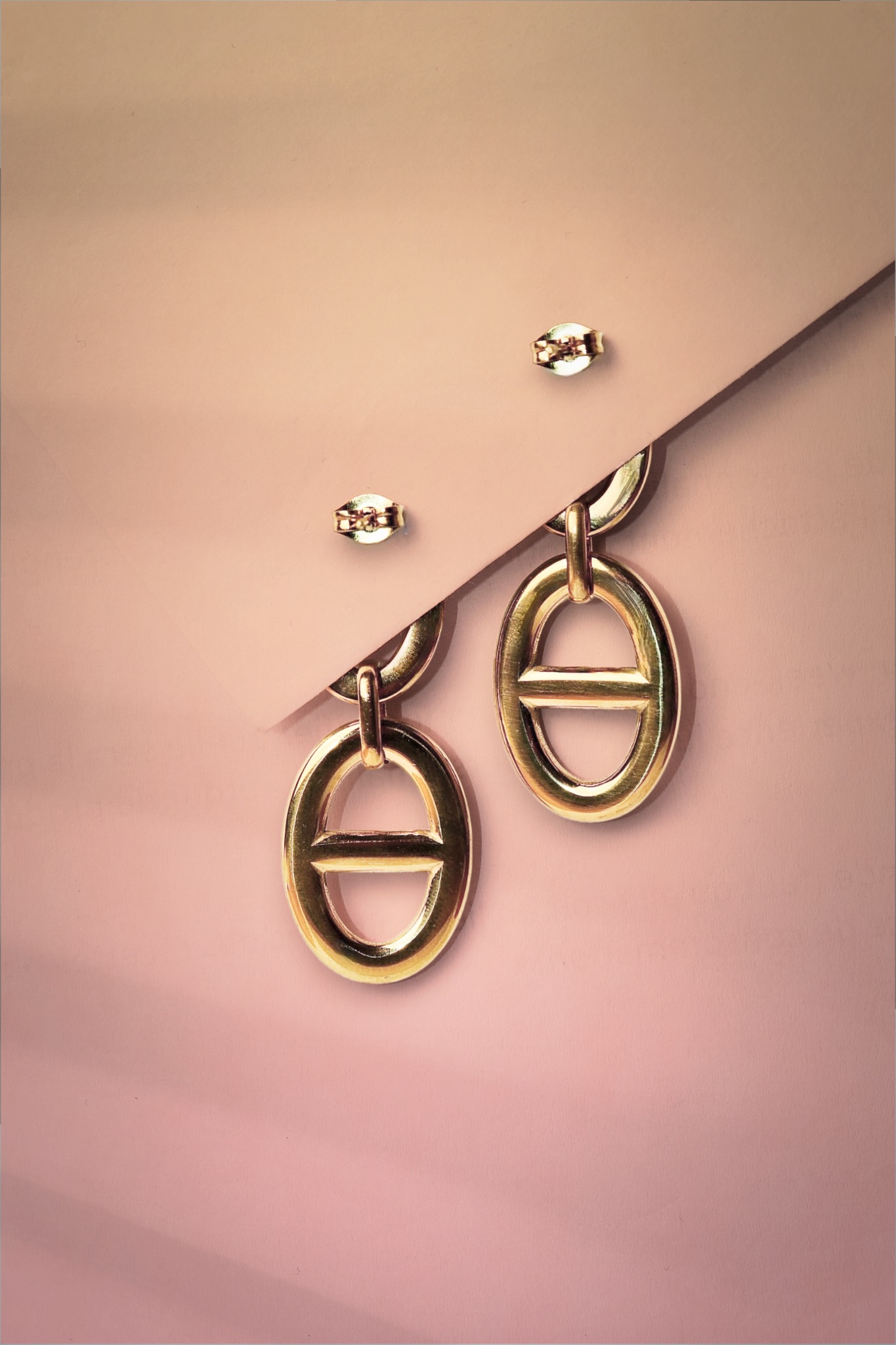 Boucles d’oreilles serties maille marine