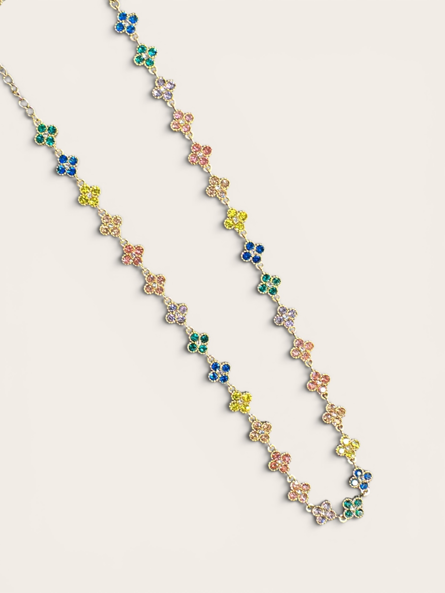 Collier trèfle multicolore