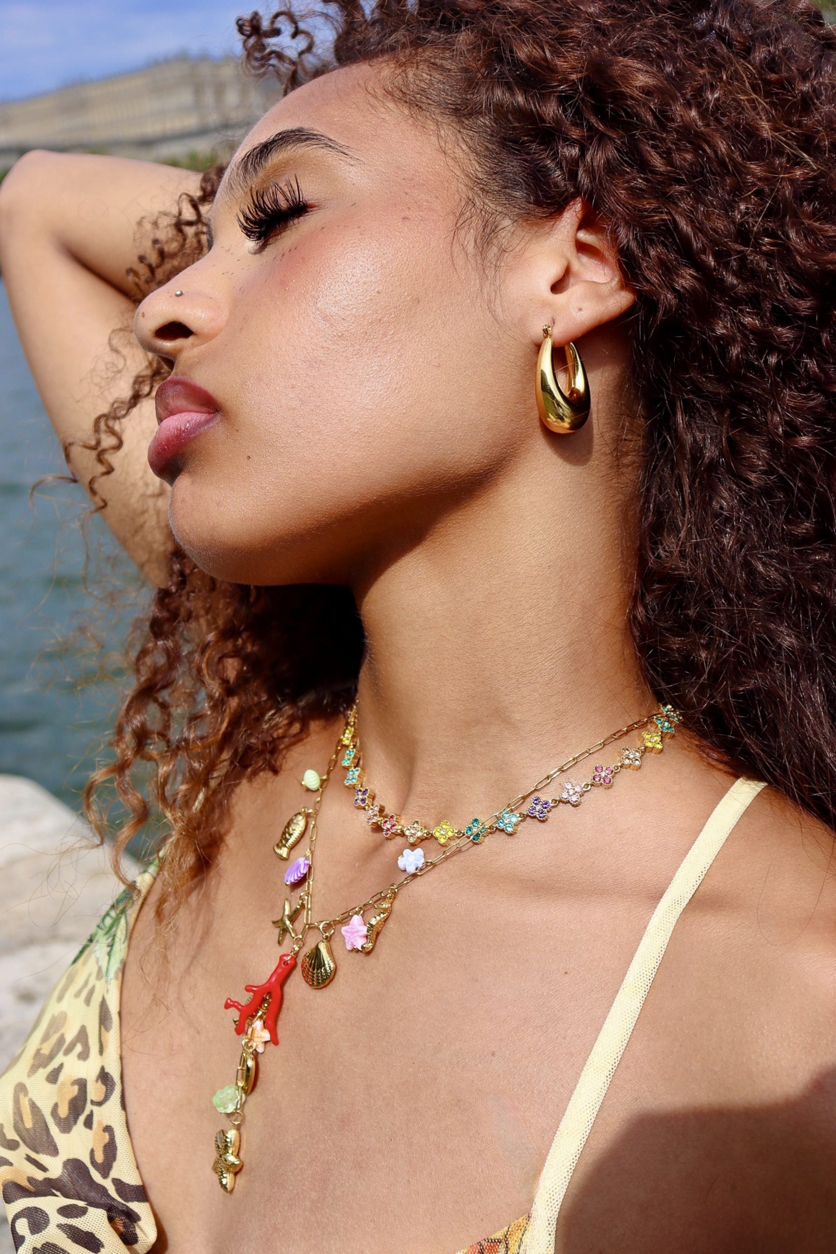 Collier Fleurs Multicolores