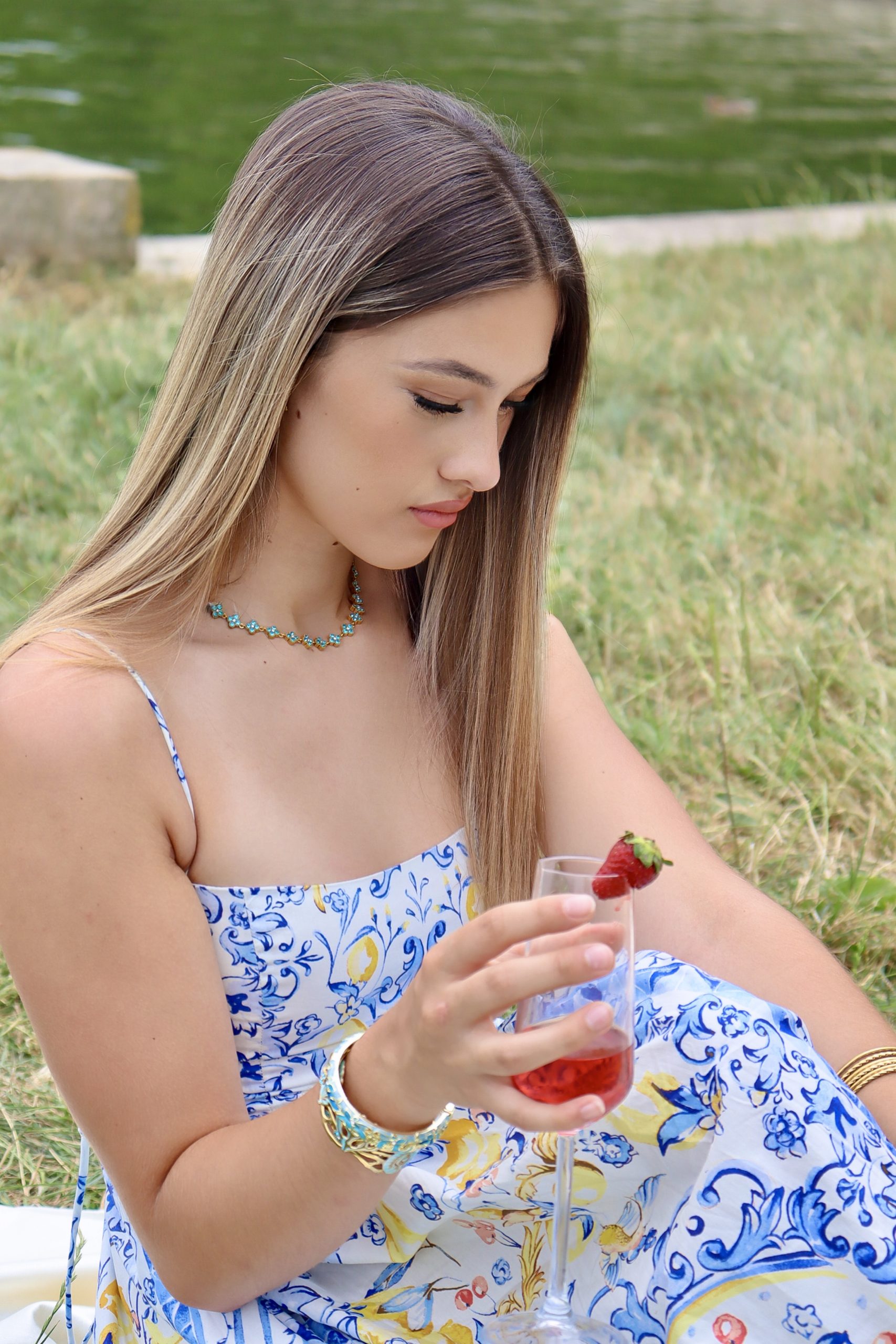 Collier Fleurs Turquoise