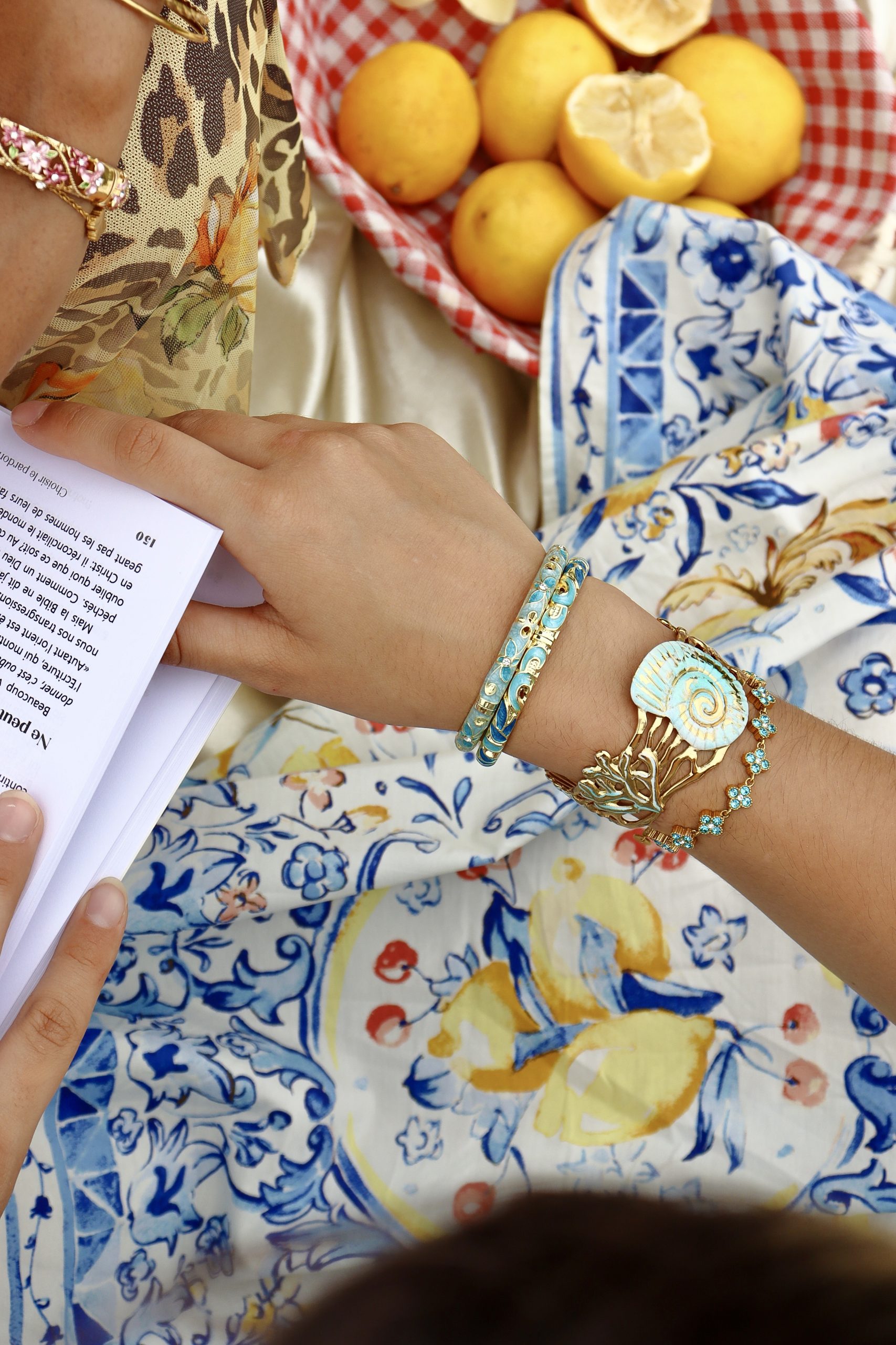 Bracelet Fleurs Turquoise