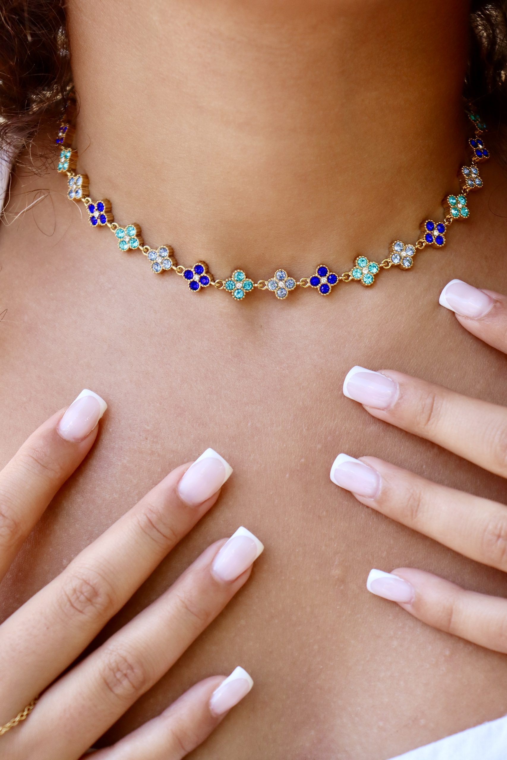 Collier Fleurs Bleues