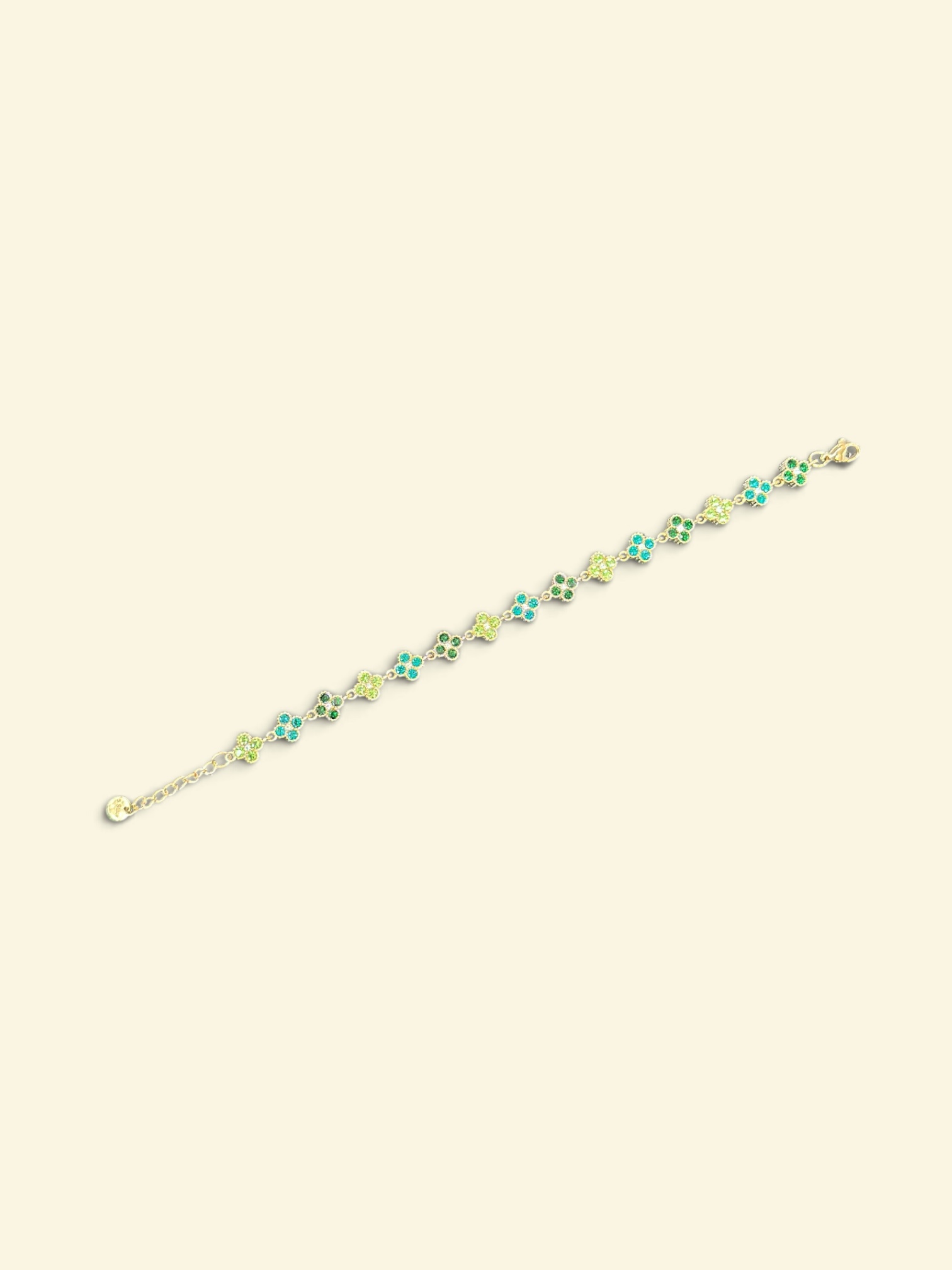 bracelet fleurs émeraude