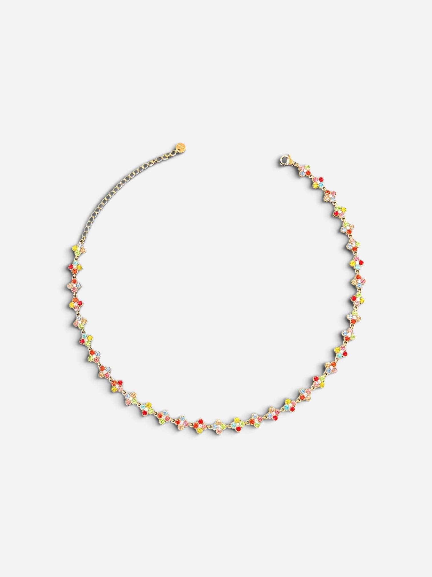 Collier Fleurs Multicolores Pastel